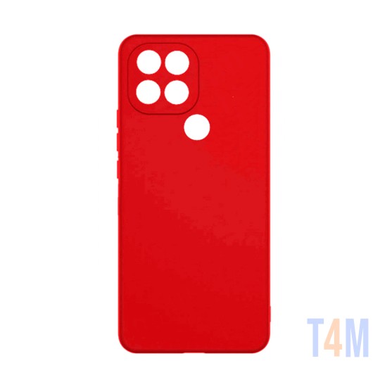 Capa de Silicone com Moldura de Câmera para Oppo A15 Vermelho